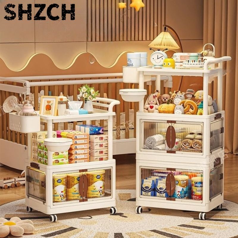 Baby Nursery Cart - Çok katmanlı Bebek Malzemeleri Depolama Arabası