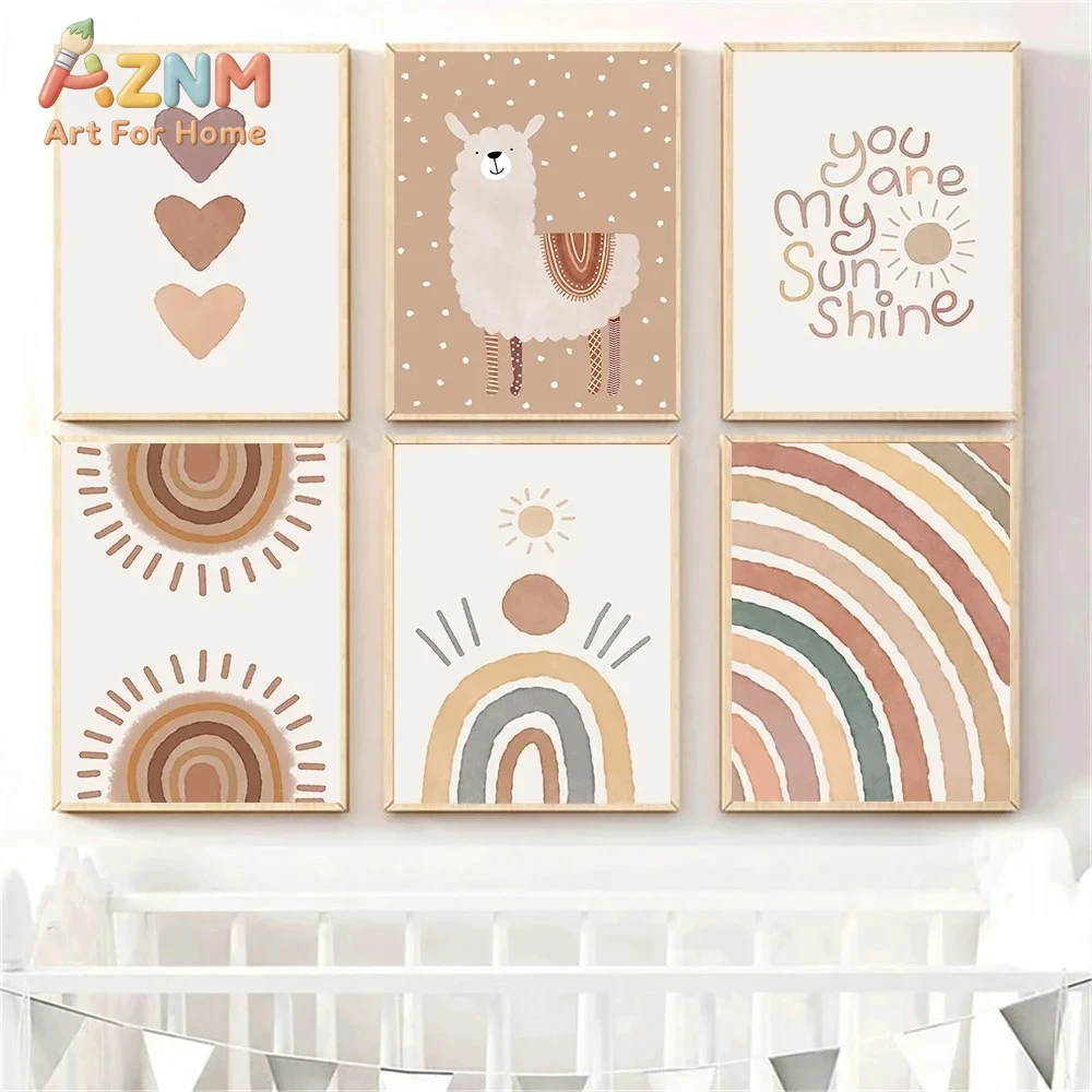 Baby Nursery You Are My Sunshine - AZNM Boho Nötr Bebek Odası Kanvas