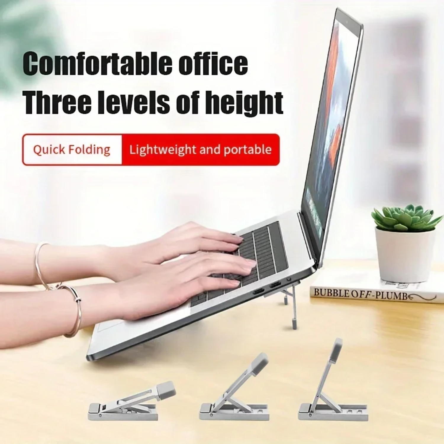 Growth Chart Ruler - 2'li Paket Taşınabilir Laptop Standı, Alaşımlı