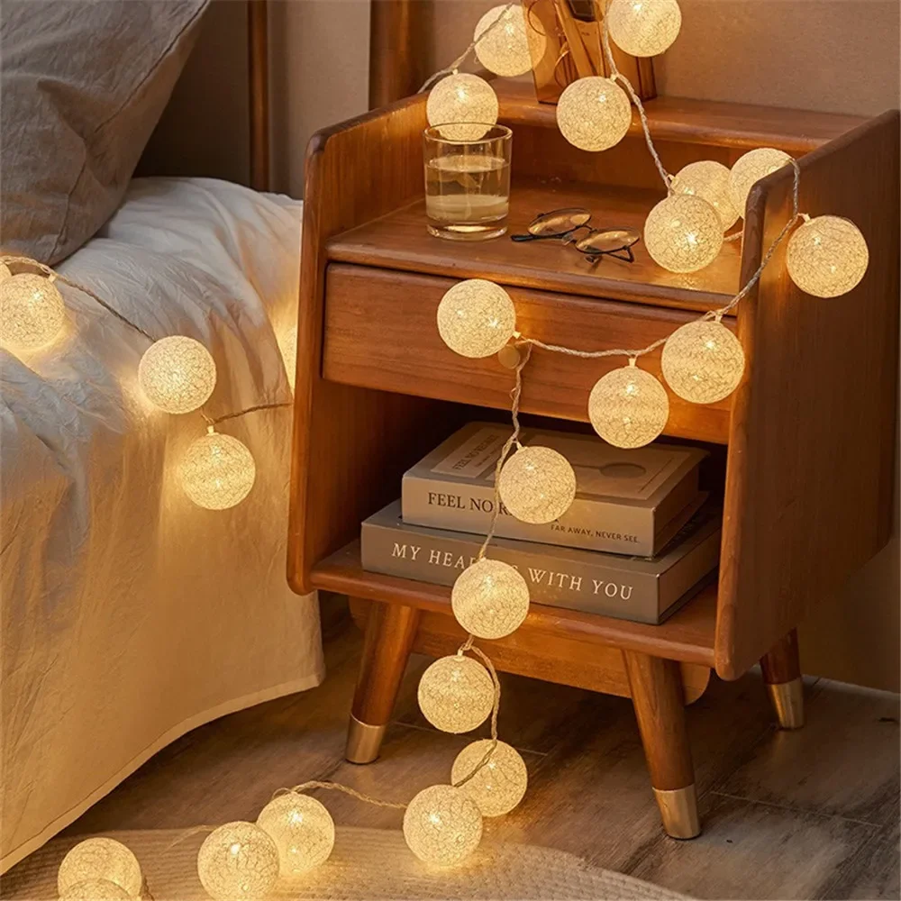 Baby Nursery Lamp - Cadılar bayramı Pamuk Çelenk Topları Işıkları