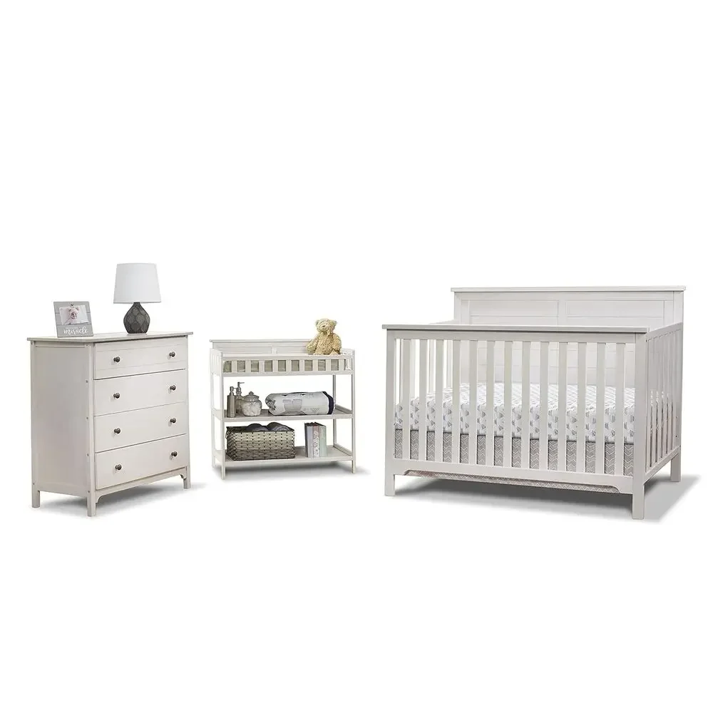 Convertible Crib Set - Mobilya Armhouse 3 Parçalı Bebek Odası