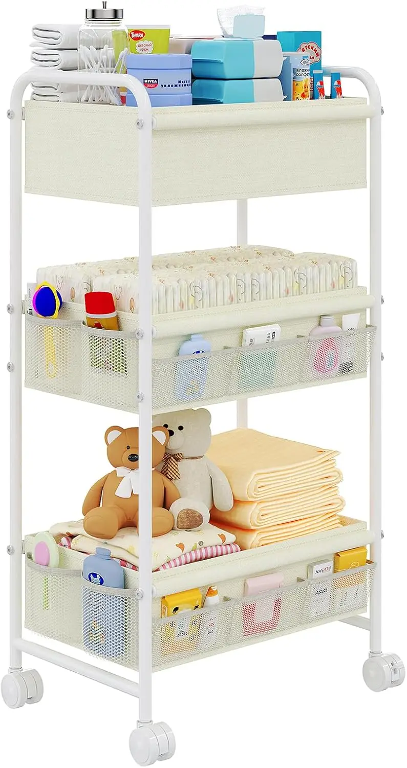 Baby Nursery Cart - 3 Katmanlı Bebek Bezi Düzenleyici Araba,