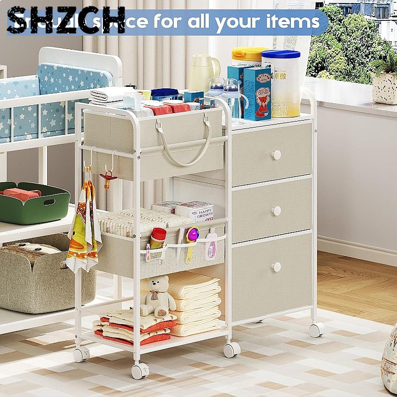 Baby Nursery Cart - Büyük Kapasiteli Bebek Bezi Düzenleyici Arabası