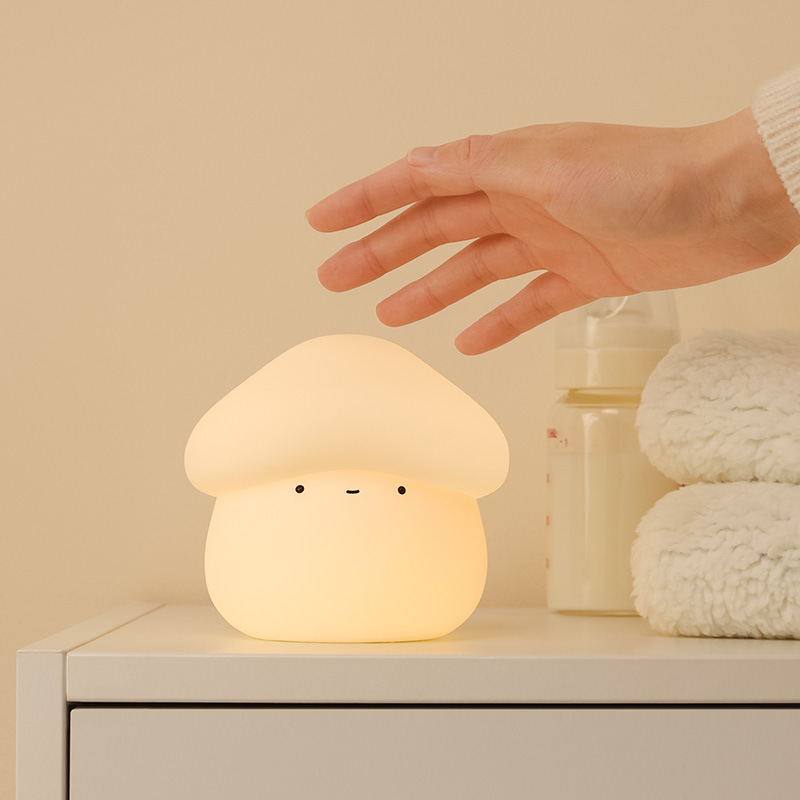Baby Nursery Lamp - 1 adet mantar kafa silikon gece