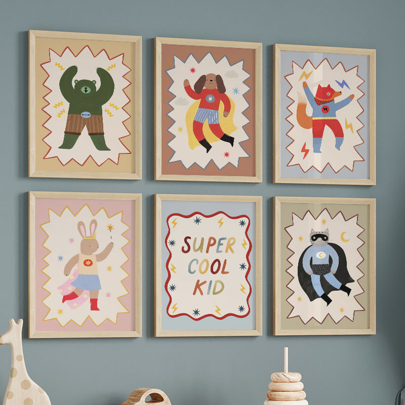Baby Nursery Modern - Komik Karikatür Süper Havalı Çocuk Odası