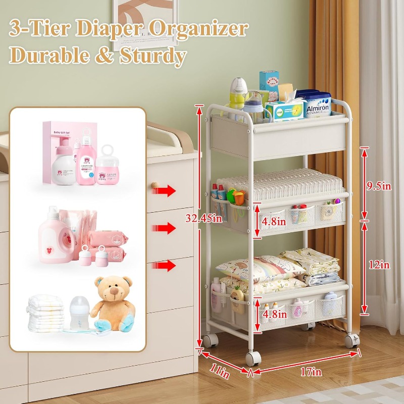 3 Katlı Tekerlekli Bebek Bezi  - Baby Nursery Cart incelemesi ve fiyatı
