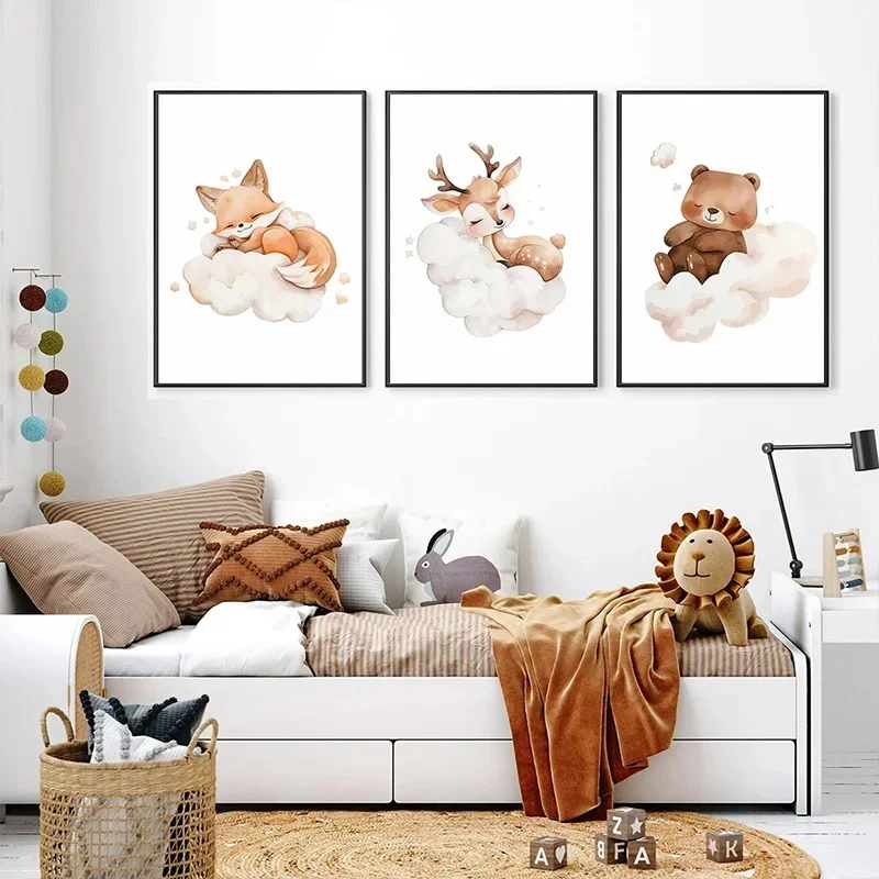 Karikatür Bulut Hayvan Tuval B - Baby Nursery Frames incelemesi ve fiyatı