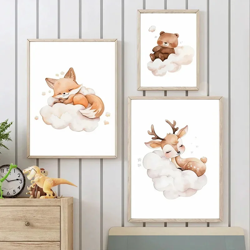 Karikatür Bulut Hayvan Tuval B - Baby Nursery Frames incelemesi ve fiyatı