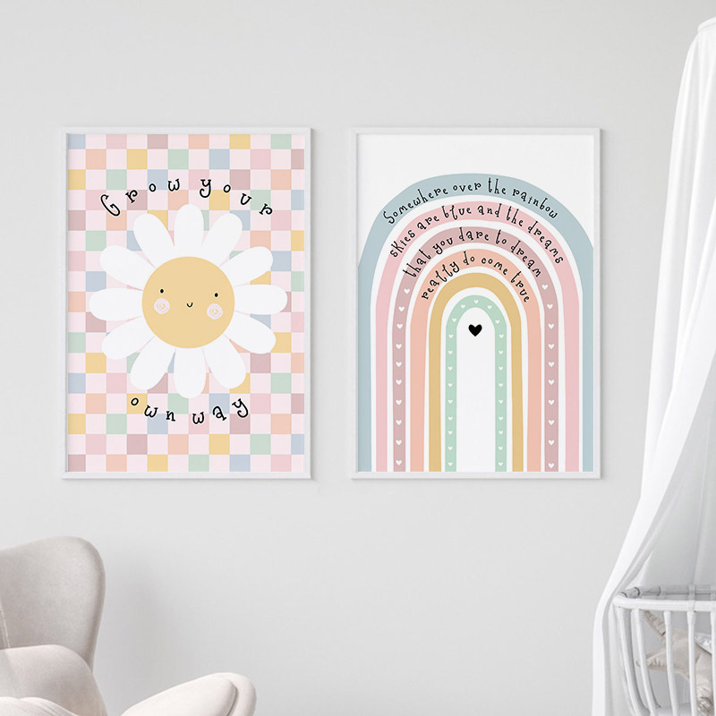 Güneş çiçek gökkuşağı bulut ka - Baby Nursery Modern incelemesi ve fiyatı